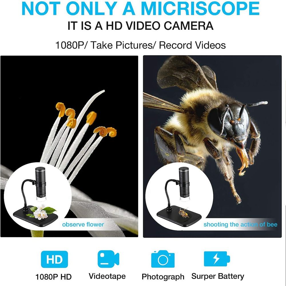 Kính hiển vi điện tử AUBREY152 50x-1000x WiFi kèm giá đỡ linh hoạt tiện dụng