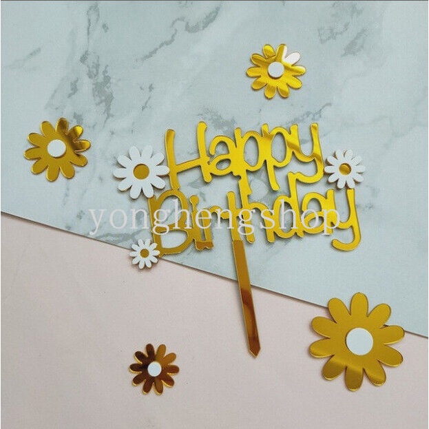 Topper Cắm Trang Trí Bánh Kem Hình Hoa Cúc Nhiều Màu Sắc DIY
