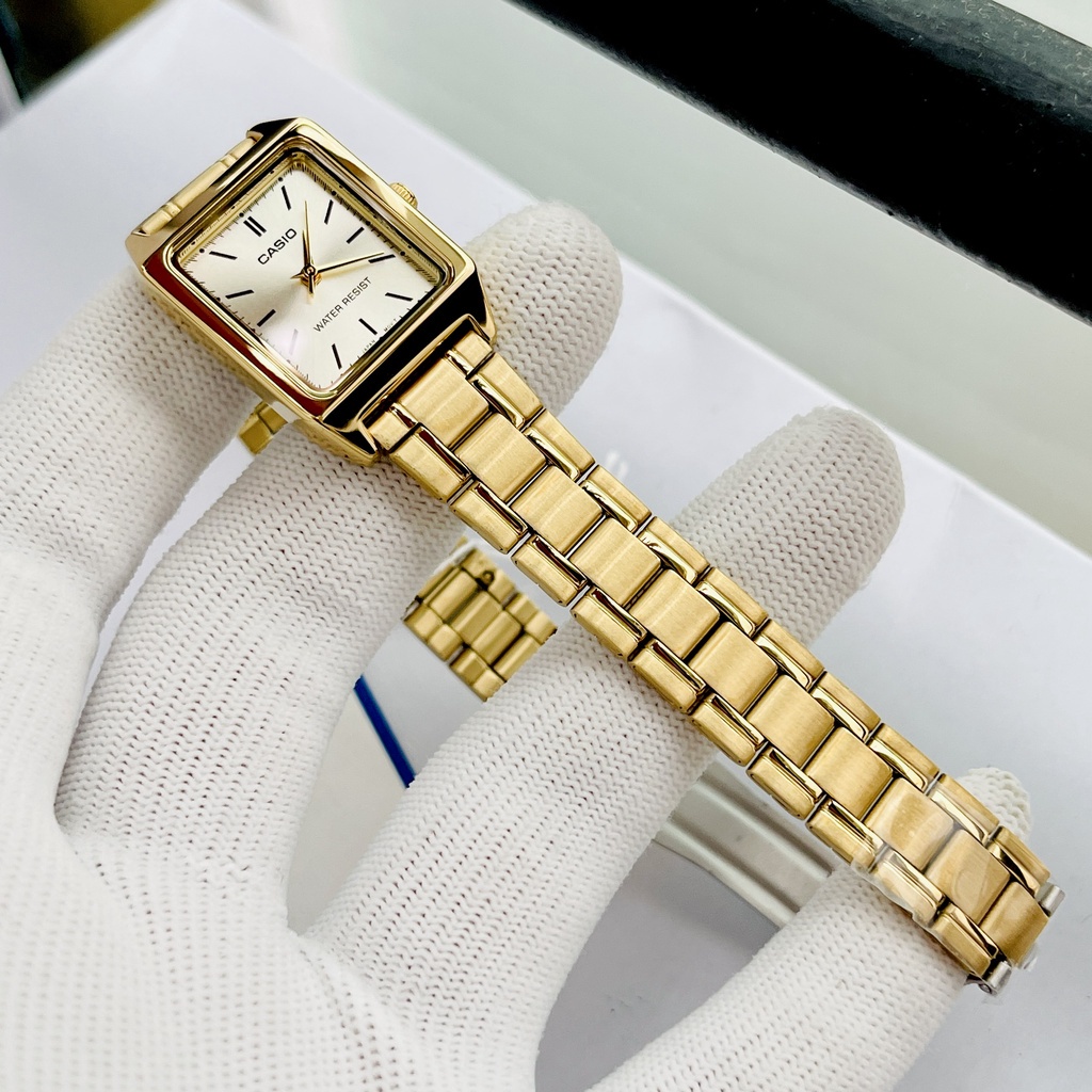 Đồng hồ Nữ Casio LTP-V007G-9E, đồng hồ chính hãng, dây vàng mặt vàng gạch