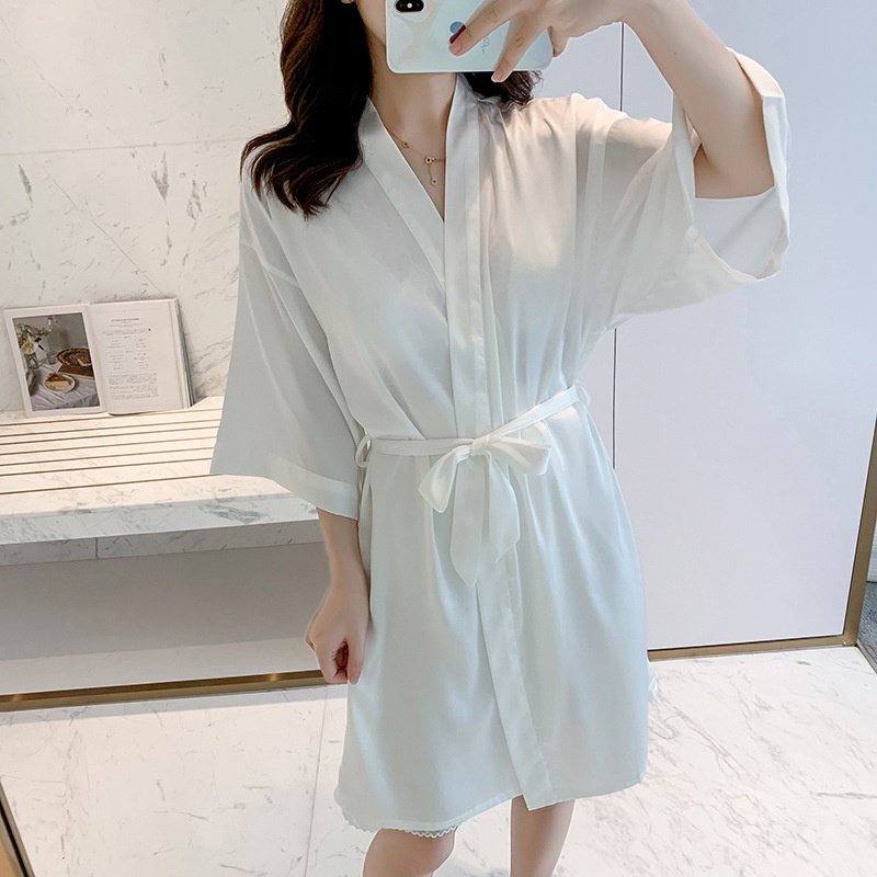 Áo Choàng Ngủ, Áo Khoác ngoài mặc nhà chất vải lụa Latin cao cấp | BigBuy360 - bigbuy360.vn