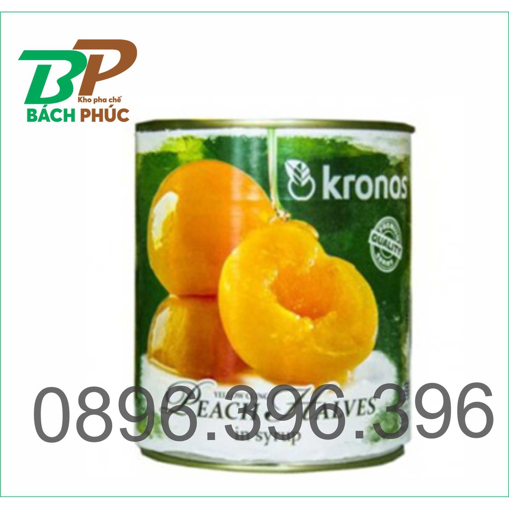 Đào Ngâm Kronos - 820gr - Kho Pha Chế Bách Phúc Đà Nẵng Kho pha chế Đà Nẵng