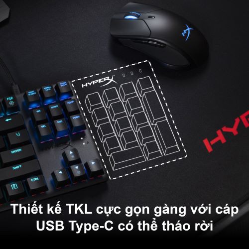 Bàn phím gaming HyperX Alloy Origins Core RGB Mechanical Gaming Keyboard (Red/Aqua Switch) US Layout - Hàng Chính Hãng