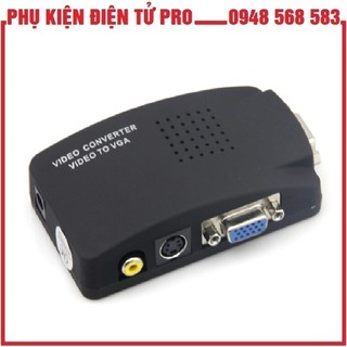 BỘ CHUYỂN ĐỔI TÍN HIỆU AV - SVIDEO SANG VGA (ĐEN)