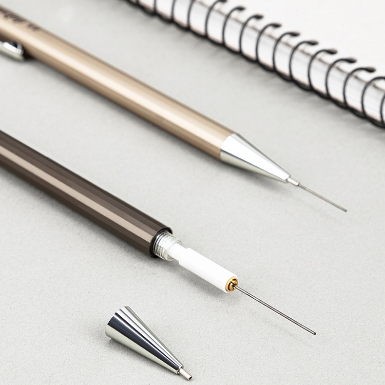 Bút Chì Bấm Bấm Bằng Kim Loại Ngòi 0.5mm 0.7mm 2B Dành Cho Học Sinh