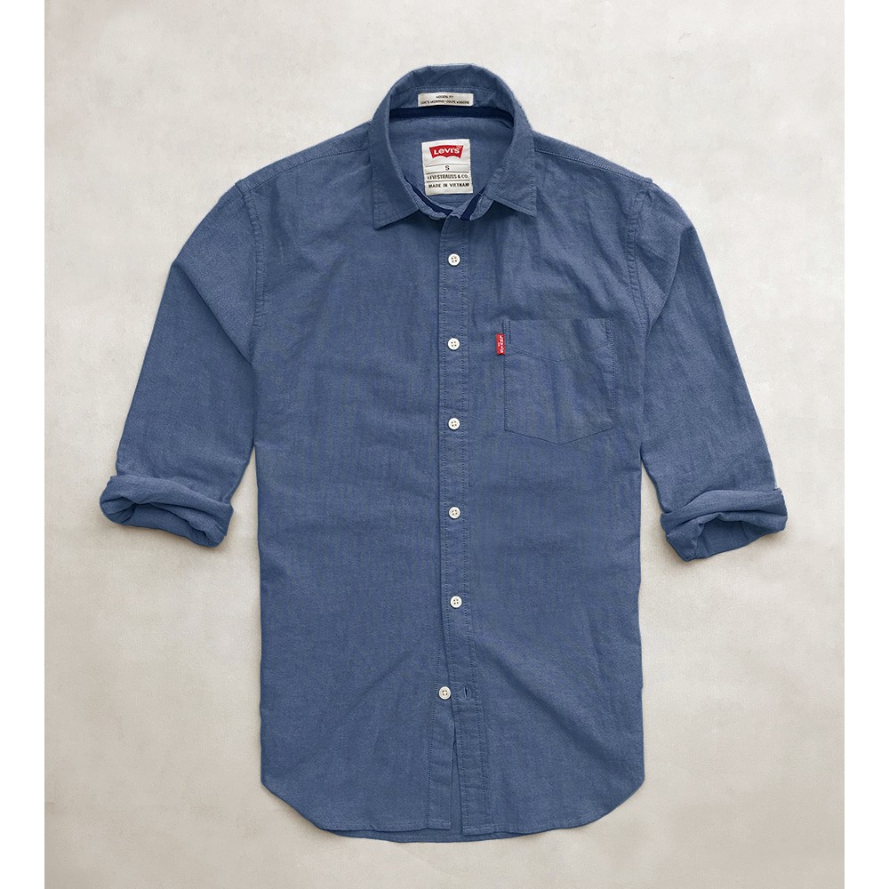 Sơ mi nam LVS tay dài Xám Đá vải oxford - Đẳng Cấp Thời Trang