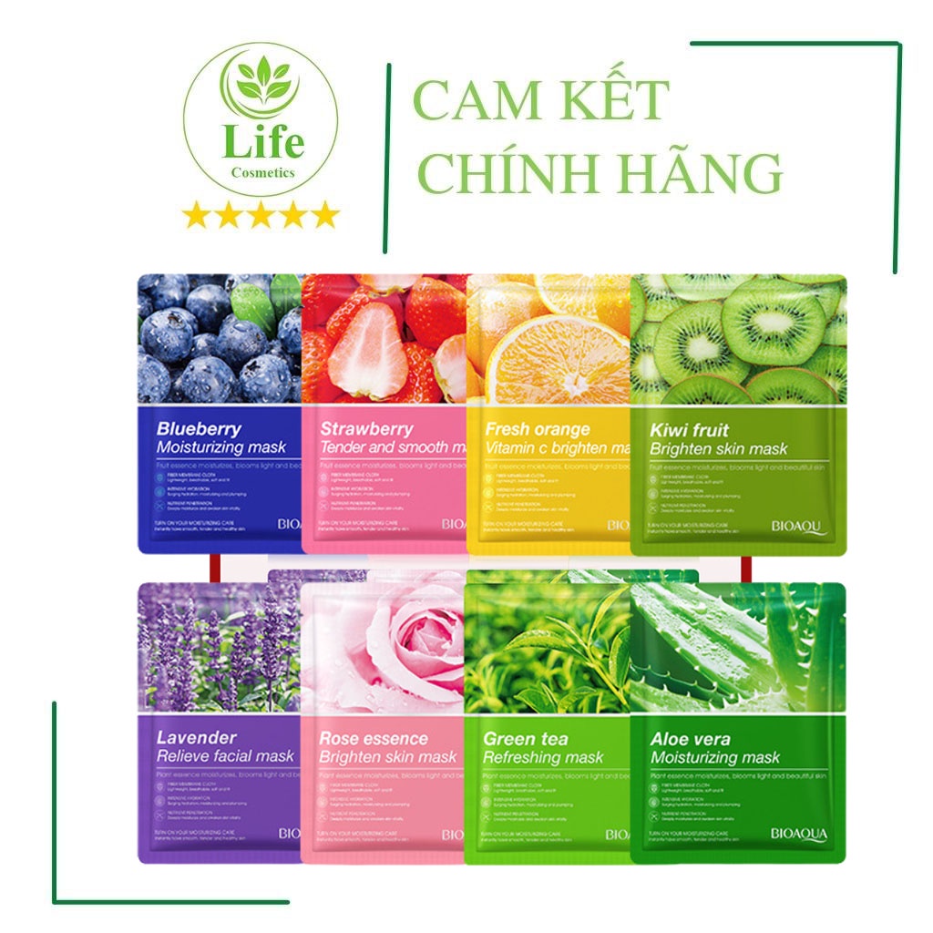 Mặt nạ Bioaqua cấp ẩm dưỡng ẩm trắng da giảm mụn nội địa trung Life Cosmetics