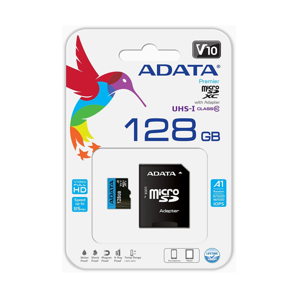 Thẻ nhớ 128G, 64G, 32G ADATA CL10, Chính hãng bảo hành 5 năm, sử dụng cho Điện thoại, máy ảnh, Camera, lưu dữ liệu