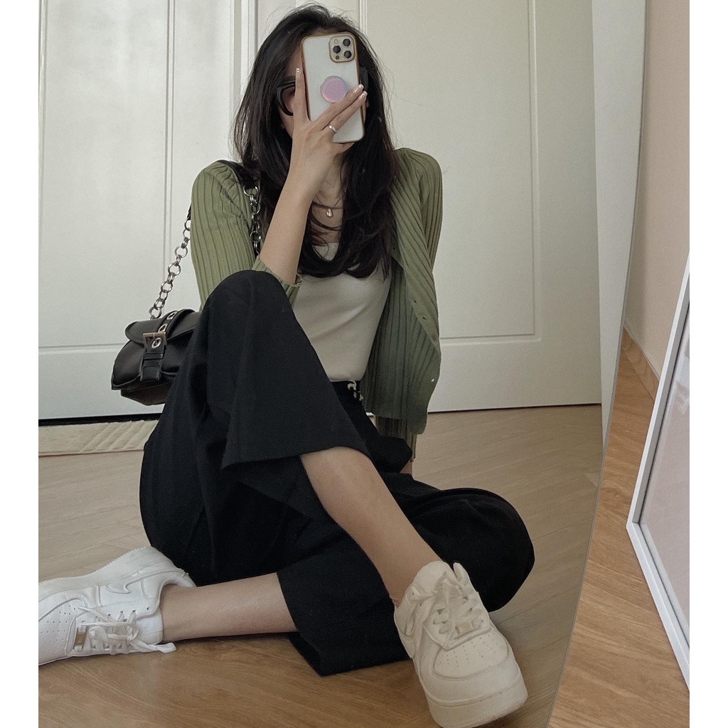 (Ảnh thật) Áo len tăm cardigan cúc nhỏ Audrey 6329 | BigBuy360 - bigbuy360.vn