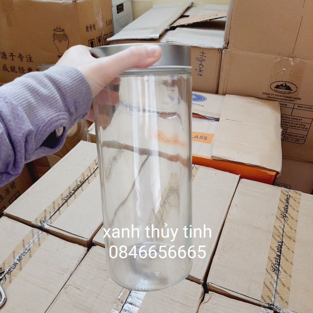Hũ thủy tinh nắp xoáy inox 2200ml - Mã 1089L
