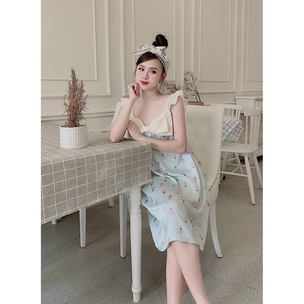 Đầm 2 dây satin, lụa thái 40-58kg | BigBuy360 - bigbuy360.vn