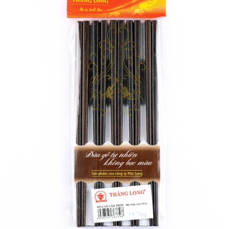 Vỉ 10 đôi đũa gỗ cao cấp PS 100% gỗ tự nhiên đầu vuông trơn