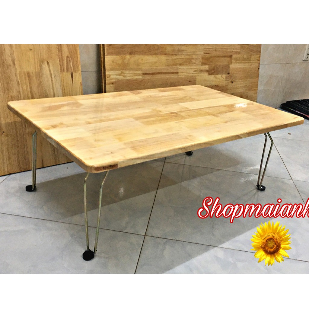 Bàn gỗ cao su nguyên khối 50*80*28 cm (Bh 5 năm)