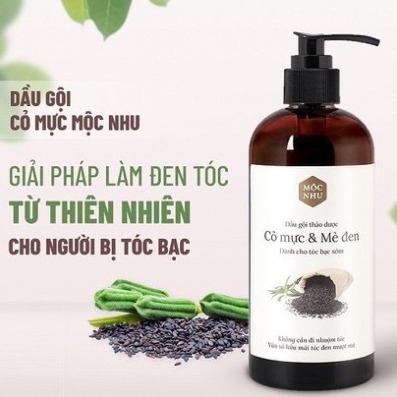 [ GIẢI PHÁP ĐEN TÓC TỪ GỐC ] Combo Serum & Dầu gội Cỏ Mực Mộc Nhu dầu xã Dầu Dừa Hương Nhu