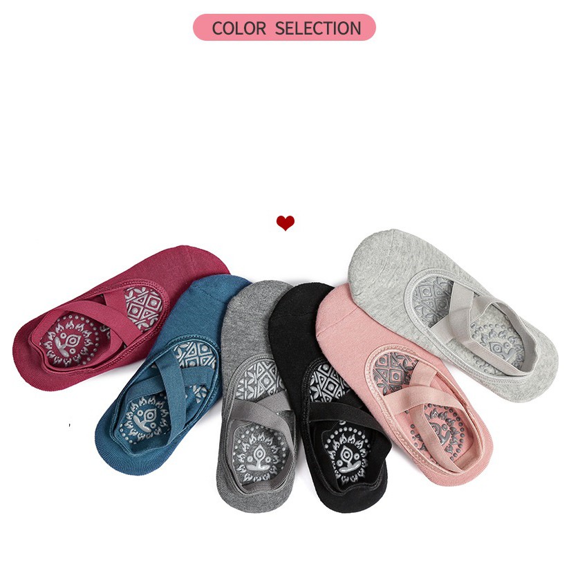 Tất tập Yoga, Aerobic, Múa Chống trơn trượt  quai chéo kín ngón Cao Cấp