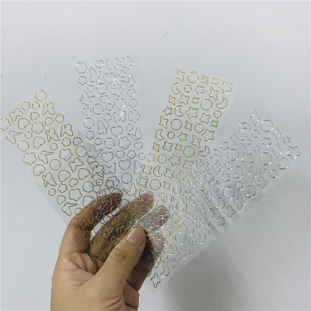 Miếng Dán Trang Trí Hình Bướm Màu Vàng / Bạc