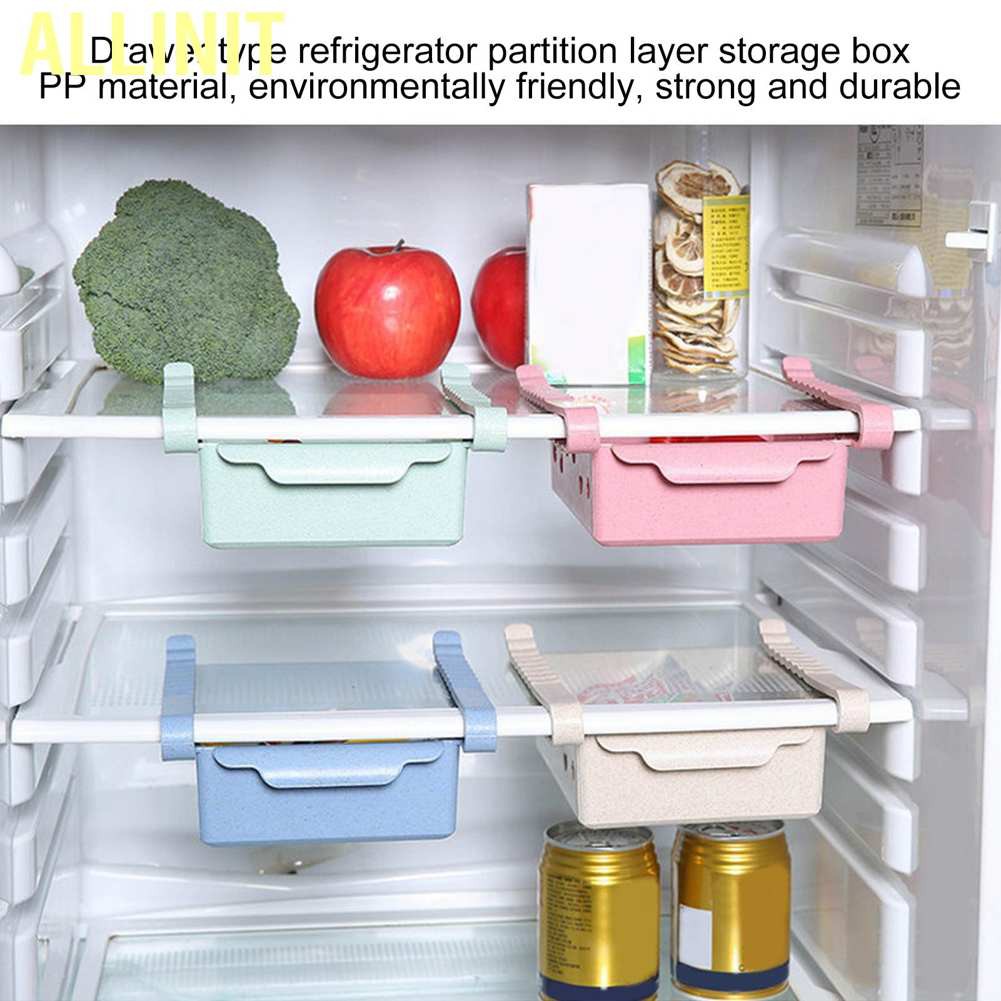 Allinit Pull‑Out Refrigerator Storage Box Fruit Fridge Freezer Shelf Rack for Home Kitchen