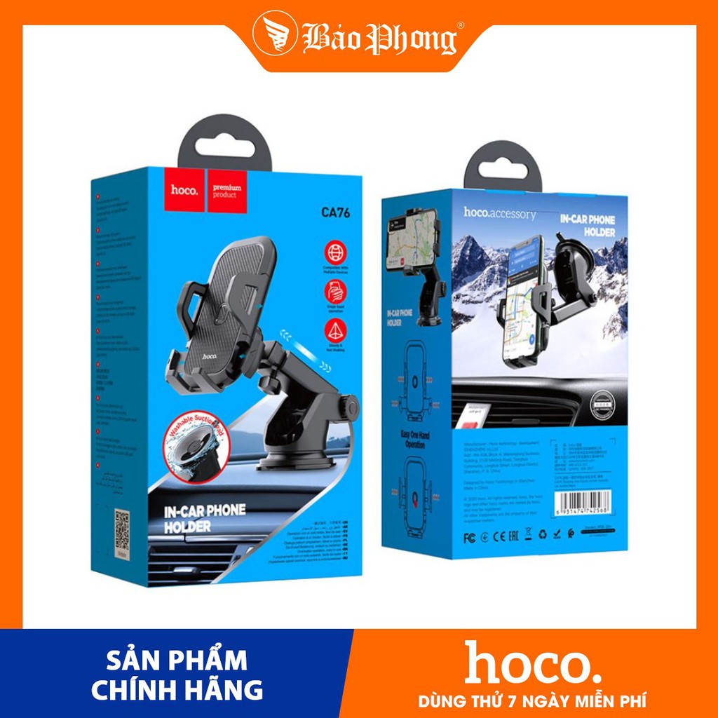 Kẹp giữ điện thoại trên xe hơi HOCO CA76 Dành cho điện thoại i-Phone iP Huawei Samsung Oppo Realme giá rẻ bền đẹp | BigBuy360 - bigbuy360.vn