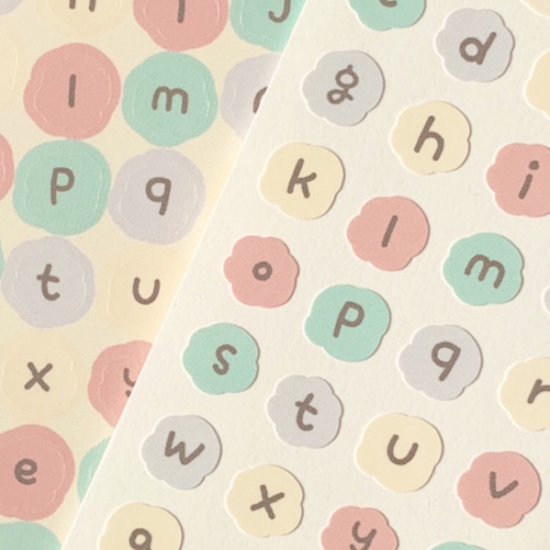 Miếng Dán Sticker HynBee Trang Trí Sổ Lưu Niệm Hình Bảng Chữ Cái Màu Kẹo Cute