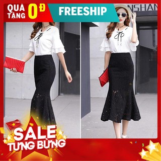 Sét áo lụa chân váy ren đuôi cá cực sang giá tận xưởng - cv16
