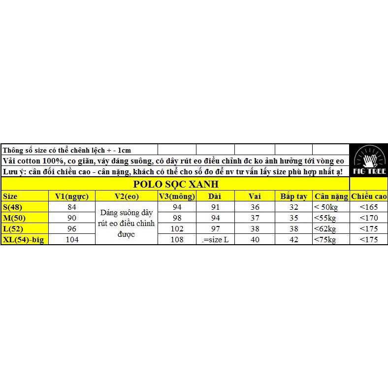 set thun polo FIGTREE màu xanh két đốm( kèm video cận cảnh)