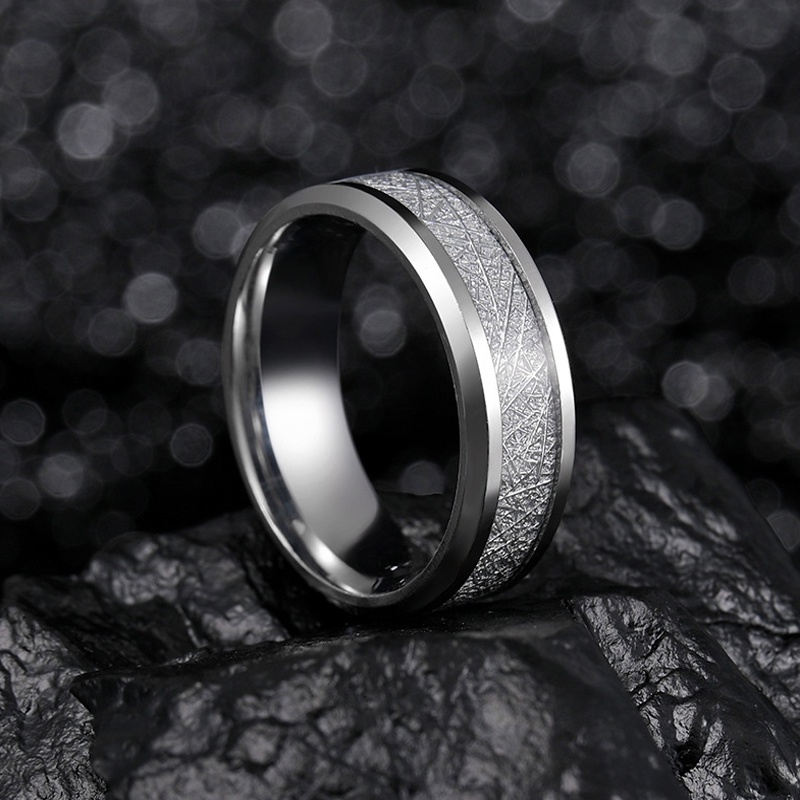 8mm Thiế Nhẫn titan Bằng Thép Không Gỉ Cao Cấp Cỡ 6-12 Đơn GiảnCho Nam Và Nữ