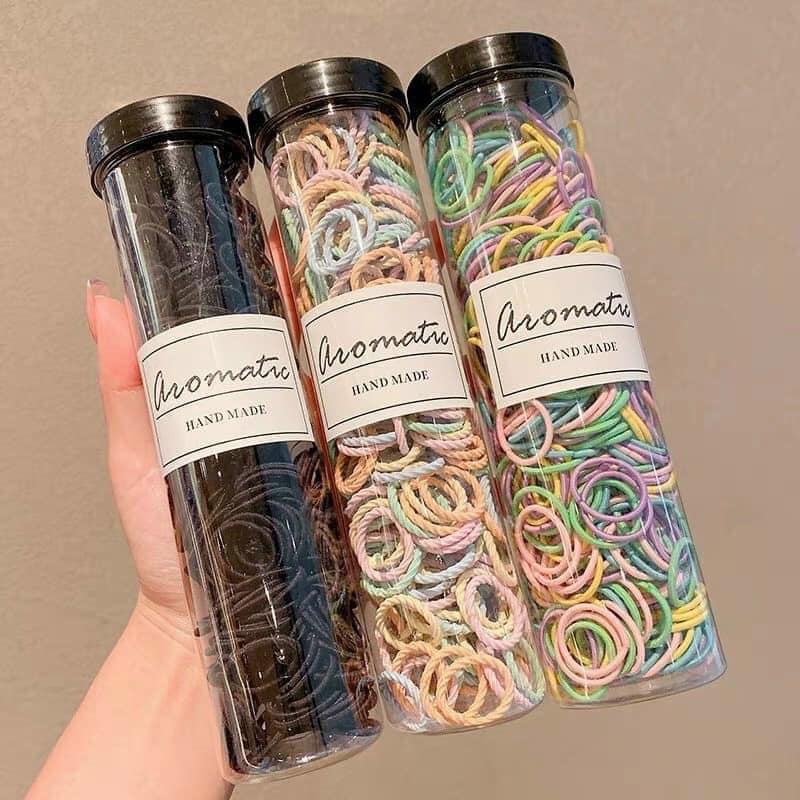 HỘP 300 DÂY CHUN BUỘC TÓC TO MỀM CHUN SẦN