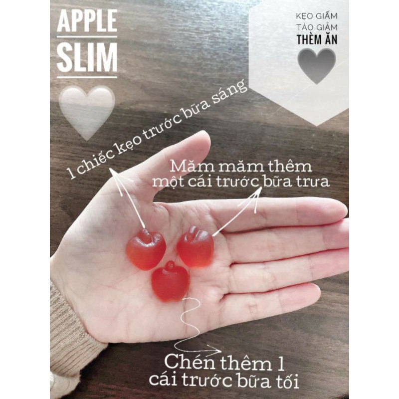 🌿[Tặng set mini Gội Xả] APPLESLIM 🍎 KẸO GIẤM TÁO HỖ TRỢ GIẢM CÂN, GIỮ DÁNG, ĐẸP DA🌿