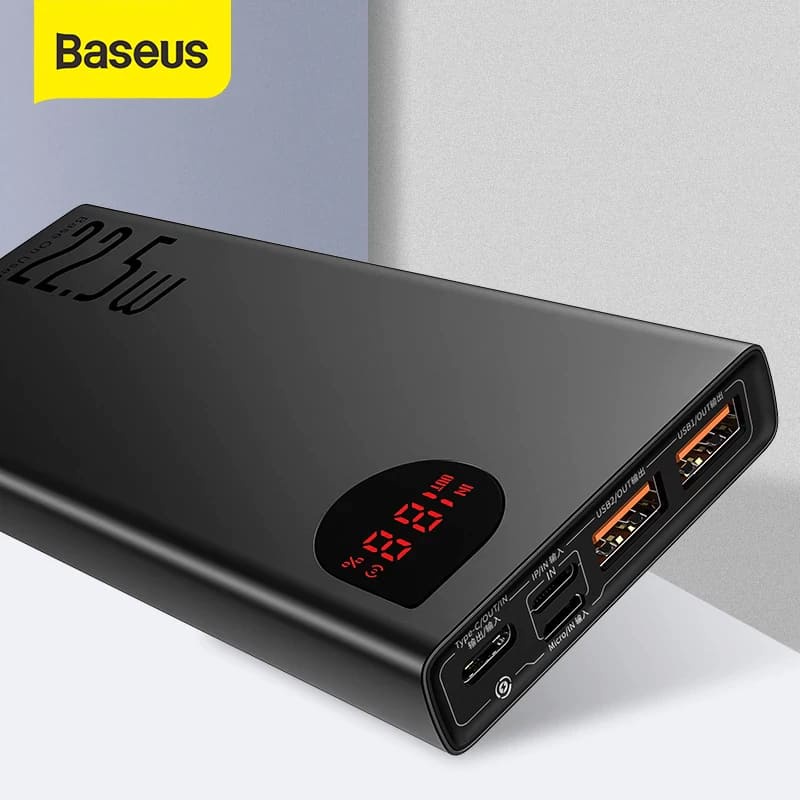 Sạc dự phòng 20000mAh Baseus Adaman 22.5w Sạc nhanh QC 3.0 Có Led Báo Tình Trạng Pin Chính Hãng Baseus