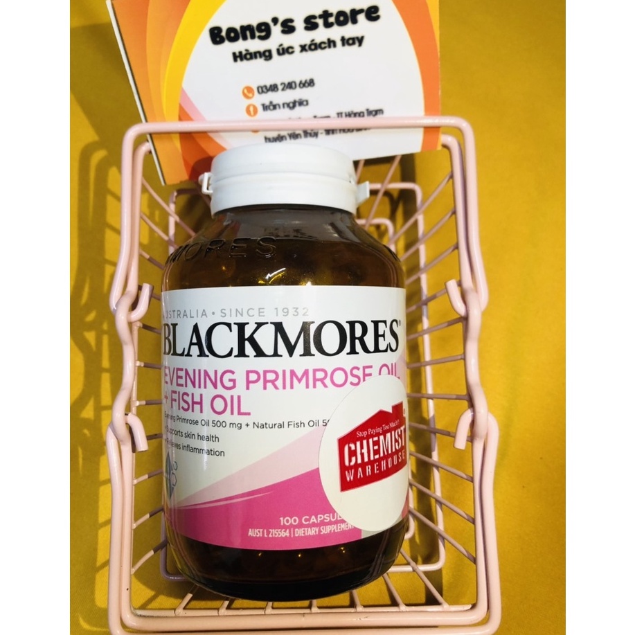 Tinh Dầu Hoa Anh Thảo+ Dầu Cá Blackmores Evening Primrose Oil+ Fish Oil 1000mg 100 viên