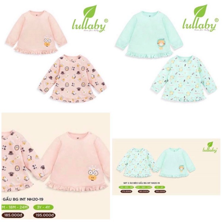 Áo tay dài bèo gấu bé gái Lullaby