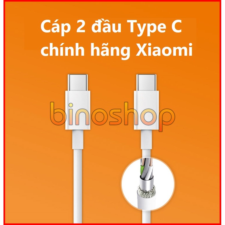 Cáp sạc 2 đầu Type C Xiaomi - hỗ trợ sạc chuẩn Power Delivery cho Macbook, Mibook