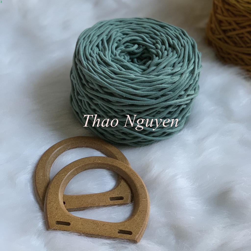 Dây dệt đan macrame, dây cotton. màu XANH Pastel- 3mm