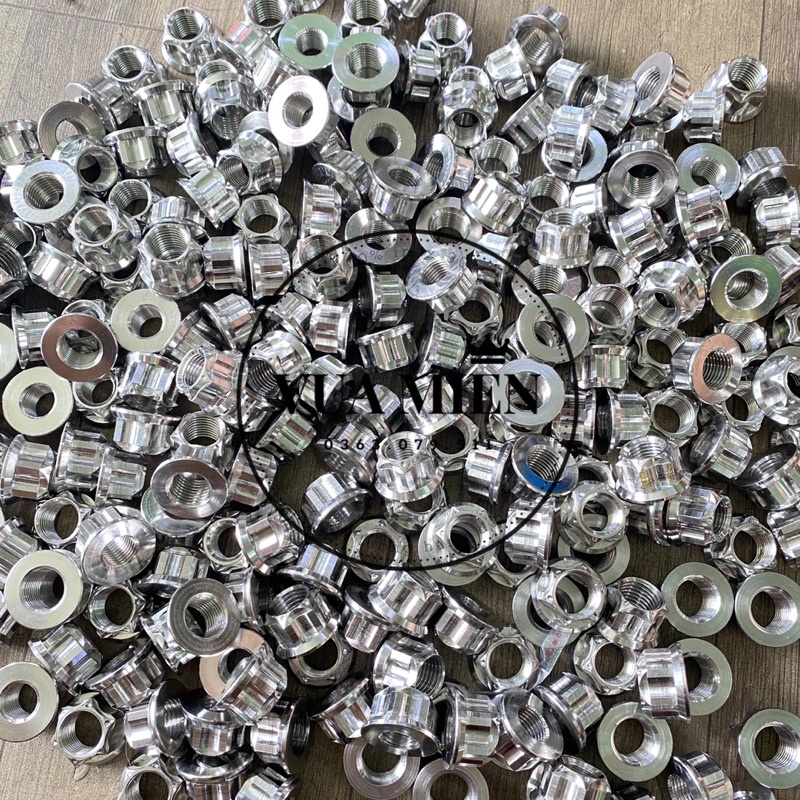 Tán 10li 12li 14li đầu hở chuẩn inox 304 Vua Miên gắn cốt bánh đĩa tải