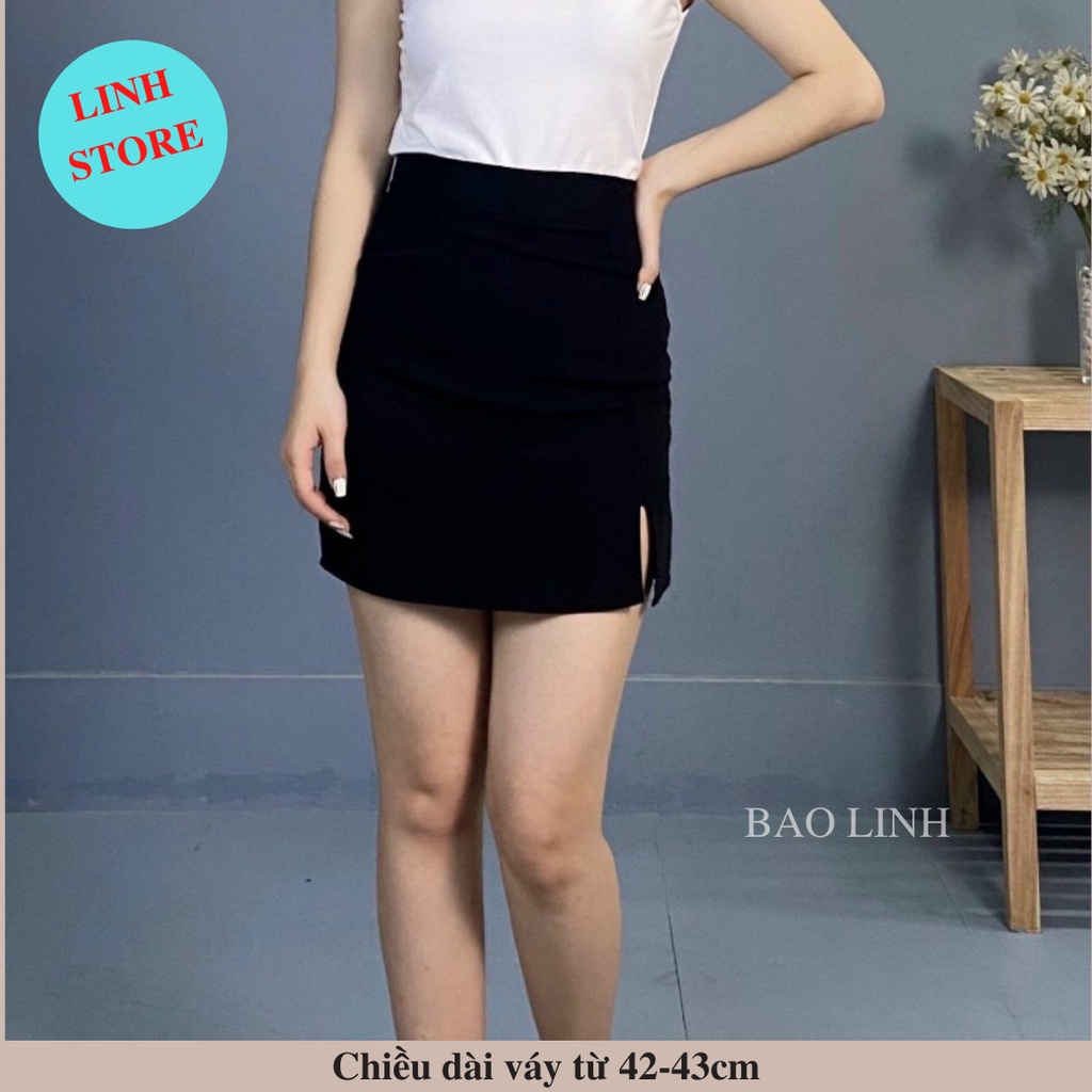 Chân Váy A Ngắn Linh Store Xẻ Cạnh Lưng Cao Có Quần trong Dáng Ngắn Phong Cách Hàn Quốc