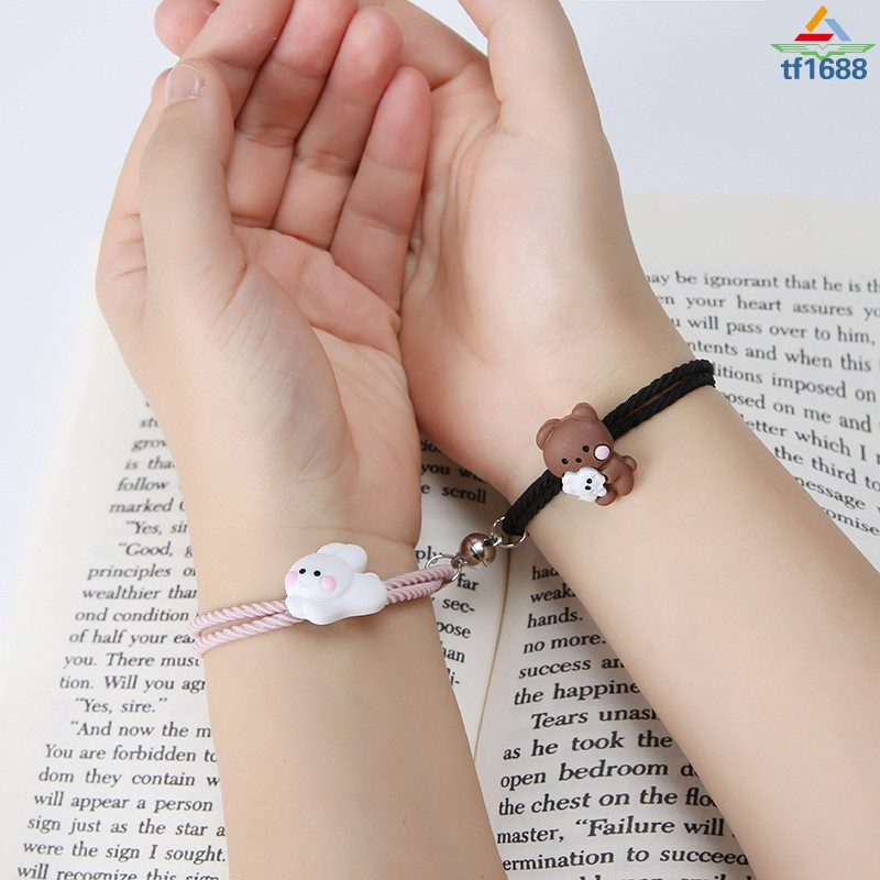 Vòng tay dây thun mặt hình gấu kiểu dáng dễ thương