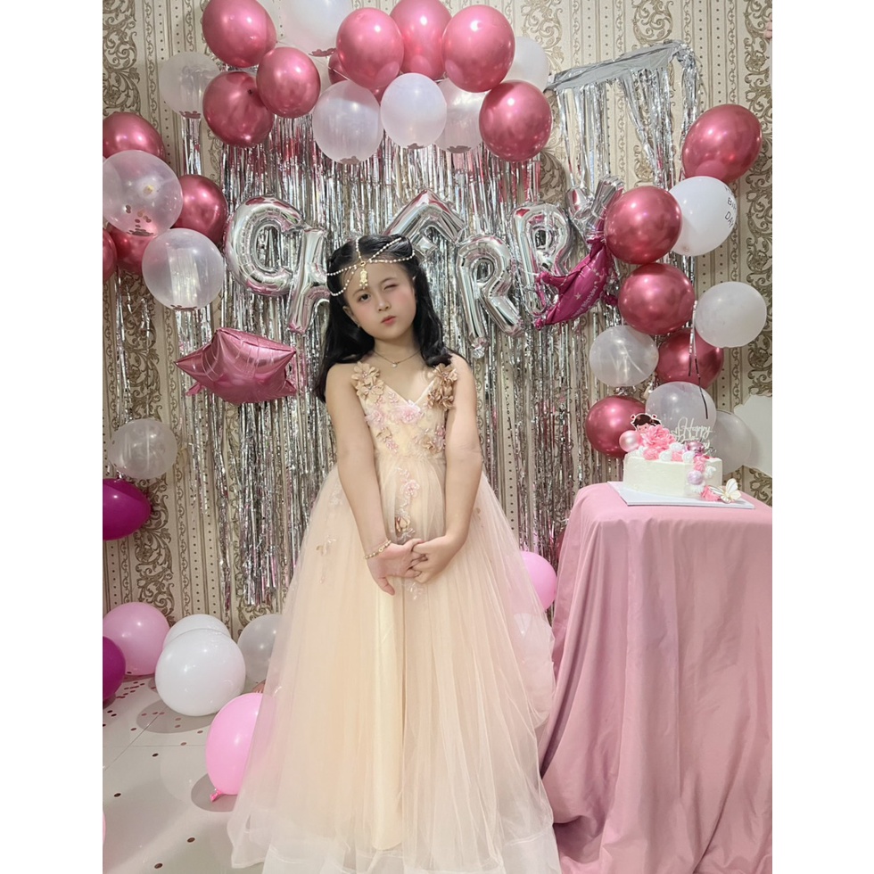 Đầm bé gái tiểu thư quý phái - Váy Công Chúa TN005 - Váy Bé Gái - Hàng Thiết Kế Cao Cấp