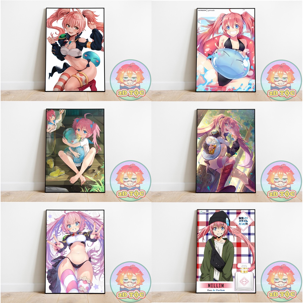 TRANH POSTER A3 MILIM ANIME MANGA CHUYỂN SINH THÀNH SLIME CHẤT LIỆU GIẤY CAO CẤP - 2D TỘC SHOP