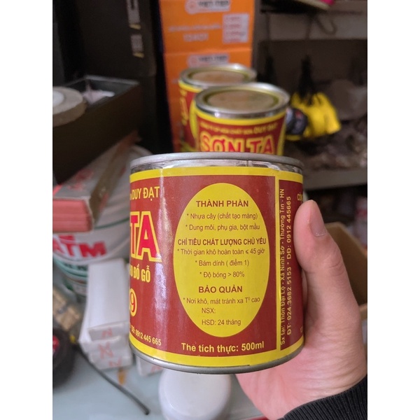 Sơn ta, sơn gỗ chuyên dụng màu cánh gián 500g