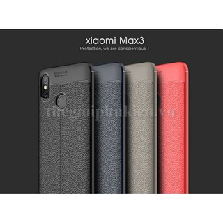 Ốp lưng Xiaomi Mi Max 3 silicon giả da, chống sốc Auto Focus
