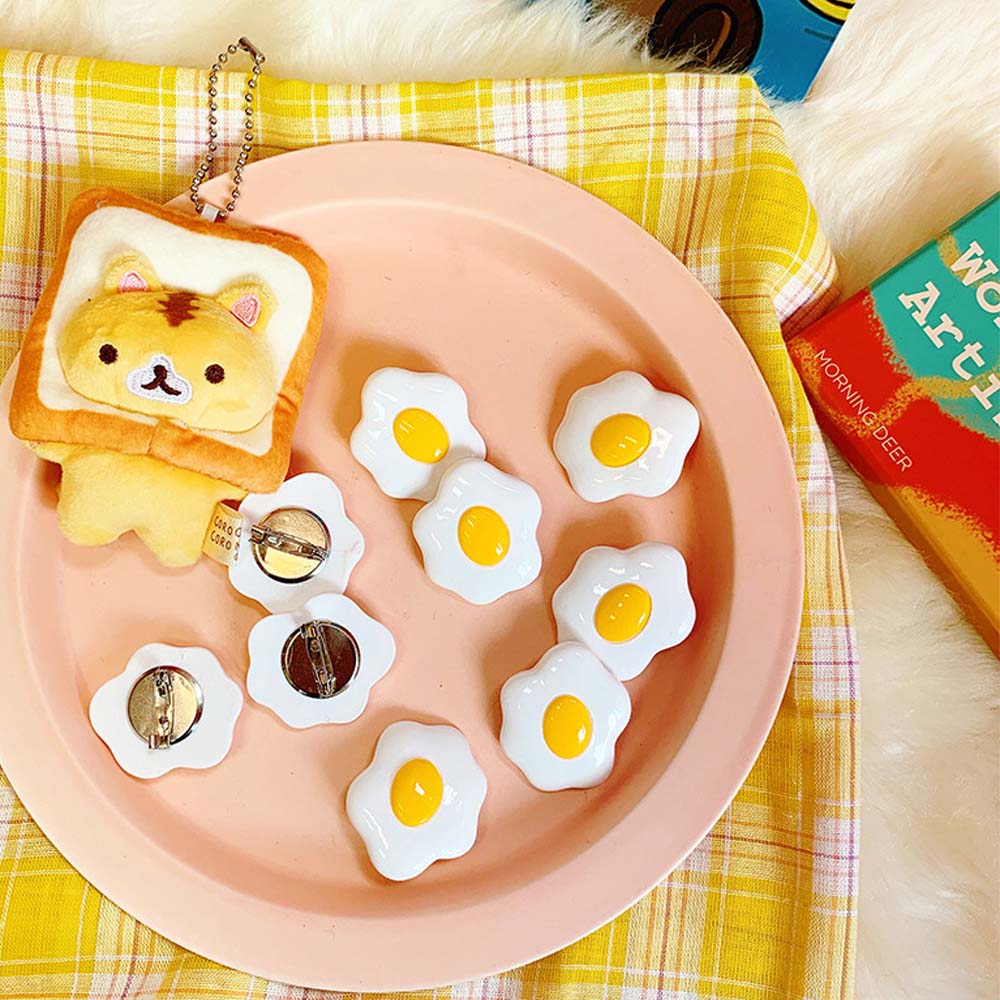 Bộ huy hiệu cài áo hình trứng ốp la đáng yêu tiện lợi