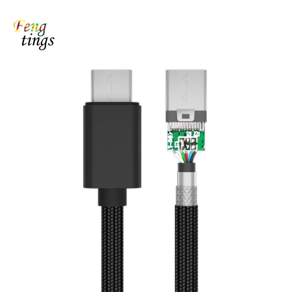 Dây cáp sạc nhanh vải bện đầu đực 60W PD Type-C cho máy tính bảng MacBook Huawei