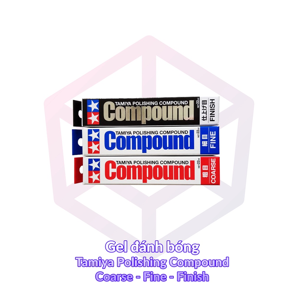 Gel đánh bóng chi tiết mô hình gundam Tamiya Polishing Compound (Coarse) (Fine) (Finish) [87068] [87069] [87070]