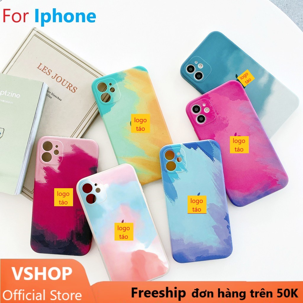 Ốp lưng iphone Color Mojito cạnh vuông cao cấp LOGO Iphone 12promax/ 11promax/ xsmax/XR/ 8plus/ 7plus/678 se2020