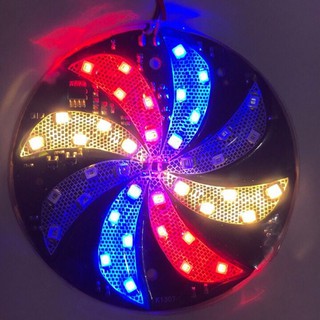 Đèn xoay lắp xe máy xe điện - led quạt chạy nhiều màu