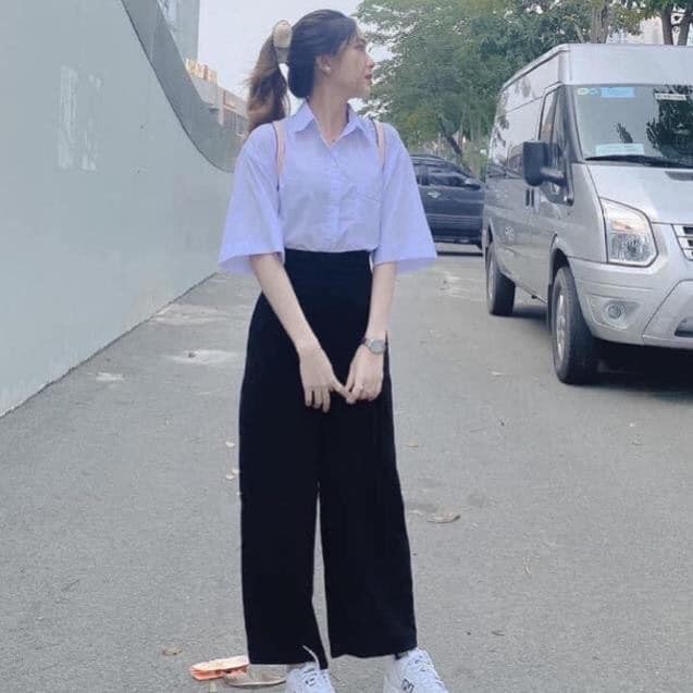 Quần baggy ống suông PANT KHÓA SƯỜN - quần ống rộng dáng suông hack chân cạp cao hàng có size giá siêu rẻ | BigBuy360 - bigbuy360.vn