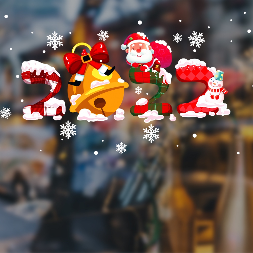 Decal Hít Tích Điện Trang Trí Giáng Sinh Noel Dán Tường Dán Cửa Kính ❤️ FREESHIP❤️ Set 2 Tờ Decal ❤️ Momomart | BigBuy360 - bigbuy360.vn