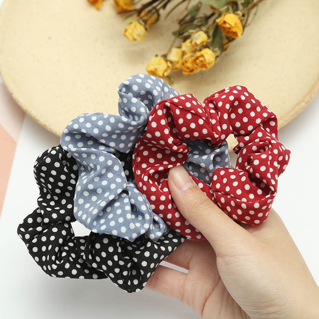 Dây Buộc Tóc Scrunchies Chấm Bi Buta SC2