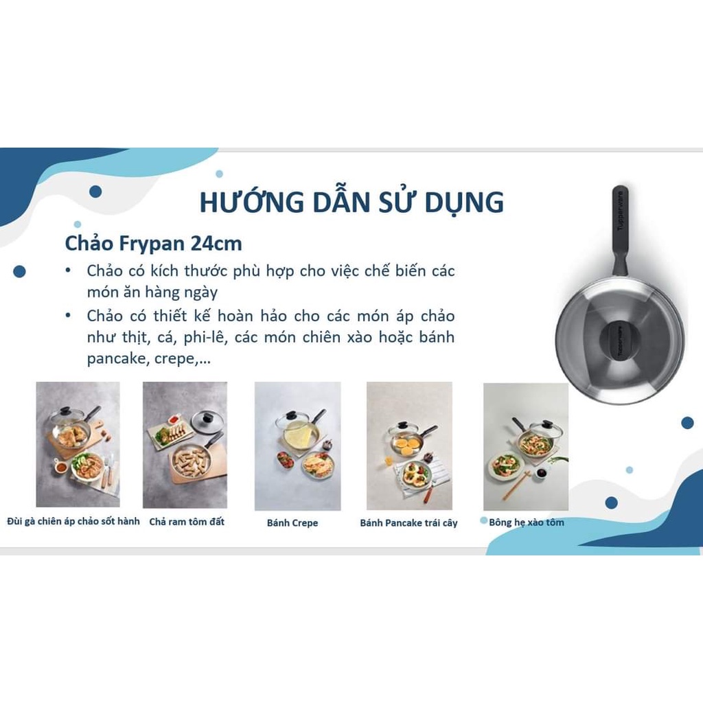 Chảo Universal Cookware Frypan 24cm - Tupperware Chính Hãng- Đun được bếp từ