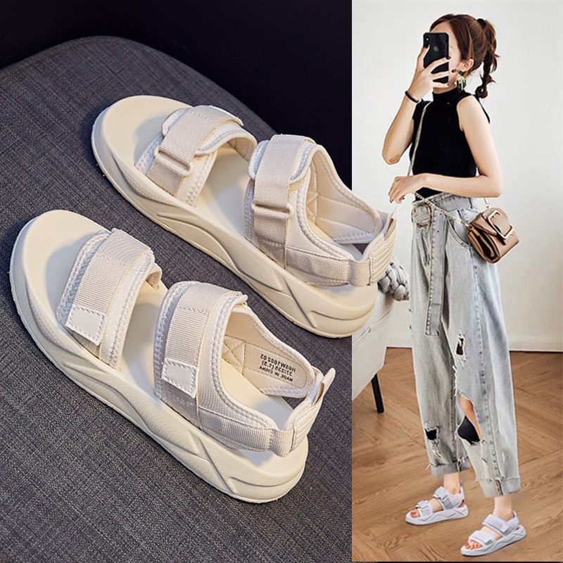 Sandal nữ 2 quai đế bệt cao 3cm Conichiii 2 màu đơn giản đẹp