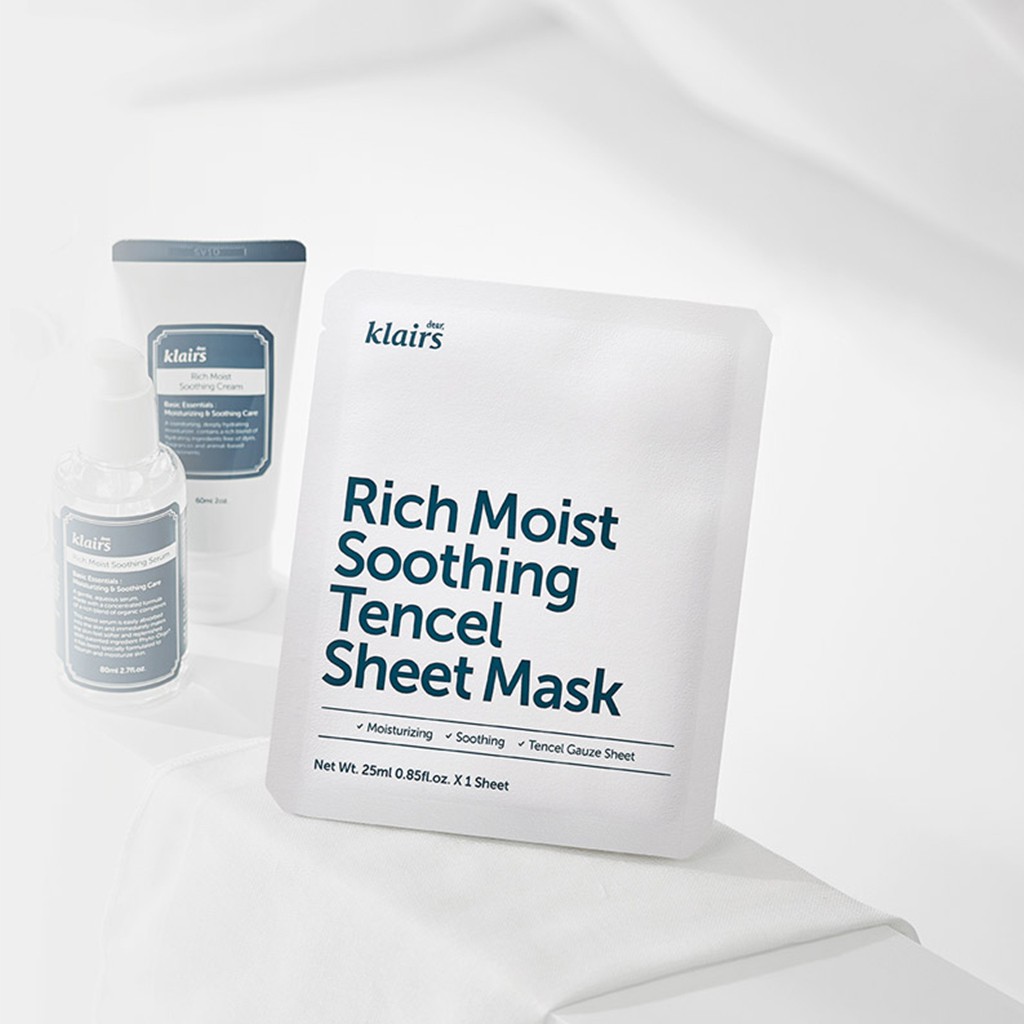 Mặt Nạ Dưỡng Ẩm Phục Hồi Klairs Rich Moist Soothing Tencel Sheet Mask 25ml